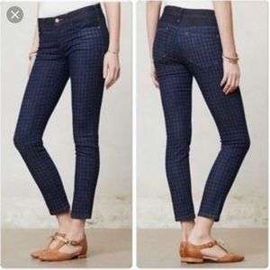 Anthropologie Pilcro and the Letterpress Serif Herringbone Skinny Jeans 28